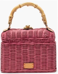 Fiambrera Frances Valentine Hannah rosa mimbre - nueva con etiquetas - Imagen 1 de 14