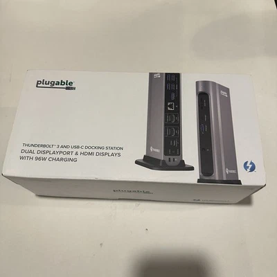 Plugable TBT3-UDZ Thunderbolt 3 Universal Dual Monitor Docking Station - NiB - Image 1 of 2