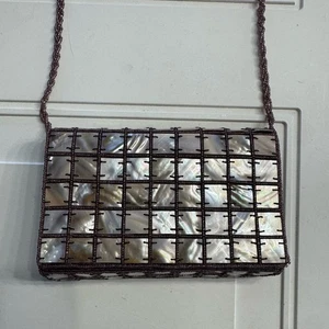 Bolso Bandolera Madreperla Con Cuentas Cartera Púrpura Correa con Cuentas - Imagen 1 de 9