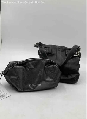 Coach Womens Black Leather Inner Pockets Classic Pouch Shoulder Bag Lot Of 2 - Image 1 of 4