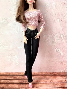 BQ-TWILIGHT – Stretch Jeans with Real Pockets for 12" 1/6 Scale Fashion Dolls - Picture 1 of 12