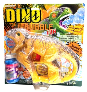 Yellow Dino Bubble Fun w/ Dino Sound/Flashing Eyes, Battery Operated- NEW/Sealed - Picture 1 of 2