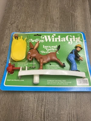 De colección 1983 Artline Wirlagig Whirligig burro granjero viento spinner césped patio Foto 1 de 4