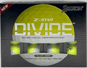SRIXON Z - STAR 8 DIVIDE 1 DOZEN GOLF BALLS BRAND NEW YELLOW WHITE - Picture 1 of 5