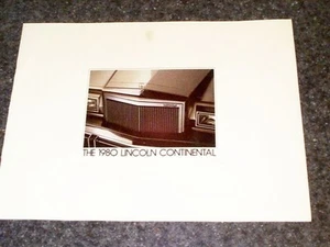 1980 Lincoln Continental Brochure - NOS - Uncirculated - NEW - Picture 1 of 1