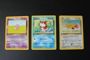 1999 PoKeMon Cards 1st Editions - Dodrio 34/64 - Slowpoke 55/62 - Goldeen 53/64 - Picture 1 of 3