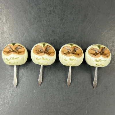 Aperitivo de búho manchado de cerámica de gres selecciones de maíz - Juego de 4 - años 70 Foto 1 de 4