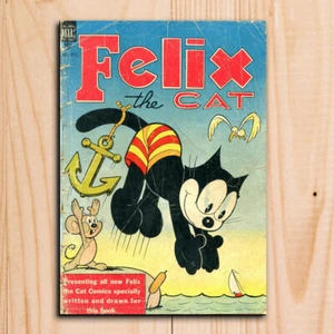 Félix el Gato Cómic Cubierta Metal Placa Signos Retro Cartel Imagen - Imagen 1 de 2