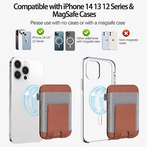 Portafoglio Magnetico per Apple iPhone Serie 15/14/13/12, Portafoglio Pelle Porta 7 Carte - Foto 1 di 15