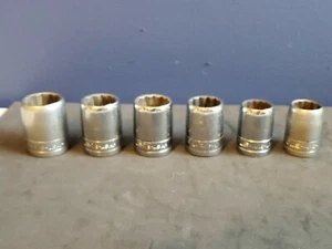 S-K 1/2" Drive 12pt Zócalos Poco Profundos Mecánico Automotriz Lote de 6 De Colección - Imagen 1 de 9