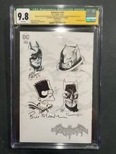 Batman 1000 CGC SS 9.8 Qualified 5x Sketch Bill Morrison (BARTMAN) Mike DeCarlo