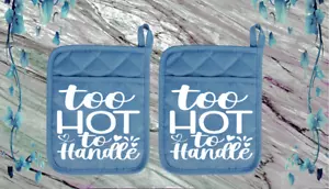 Too Hot To Handle - Portapentole Tascabili - Guanto Forno - Hot Pad - 35slatedblneo - Foto 1 di 1