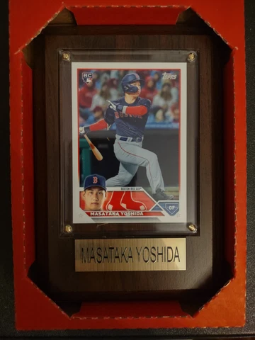 2023 Topps Plaque Series 2 Mastaka Yoshia Boston Red Sox RC Wood Plaque Cover