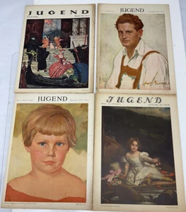 1927 RARE ART NOUVEAU GERMAN COMPLETE MAGAZINES THE JUGEND LOT OF 4 MUNICH - Picture 1 of 24