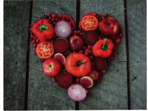 Vegetarian Valentine (Fruits and Vegetables in a Heart Shape) - Picture 1 of 1