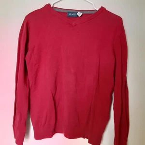 CHILDRENS PLACE BOYS RED SWEATER XL / 14 PULLOVER Crew Neck - Picture 1 of 4
