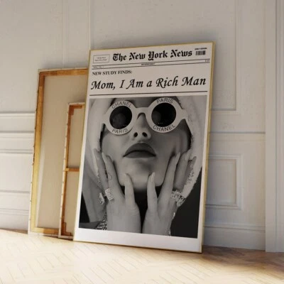 Fashion Newspaper Retro Poster Premium Quality Choose your Size - Image 1 of 4