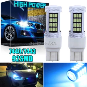 2 92SMD 7440 7443 Daytime Running Light LED DRL Bulb for VW B7 Volkswagen Passat - Picture 1 of 11