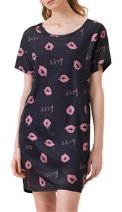 Women's Nightgown Pajamas Plus Size Pullover Short Sleeved Casual Printed Nightg - Picture 1 of 9