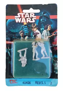 Star Wars 1992 West End Games 25 mm miniaturas de metal rebeldes 2 40406 Luke Leia M11 - Imagen 1 de 2