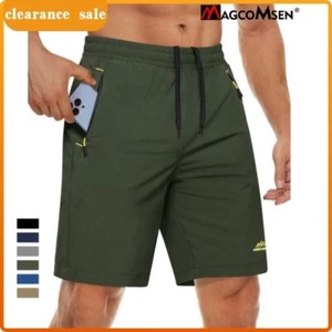 Men's Hiking Shorts Zipper Running Casual Workout Quick Dry Outdoor Jogging Pant - Picture 1 of 46