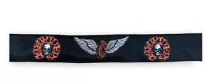 Harley Davidson Head Band Skulls & Wings Black 45” Long - Picture 1 of 3