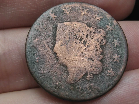 1825 Matron Head Large Cent Penny, About Good Details Cover