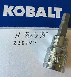 Kobalt H 7/32 x 3/8" Dr Hex Bit Socket 338177 Free Shipping - Picture 1 of 2