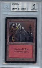 MTG Beta Mountain Land BGS 9.0 (9) Mint Magic Card Amricons 0942