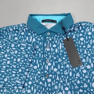 Greyson Magical Ferns Golf Poloshirt Kurzarm Orca blau geblümt MSP23K31 - Bild 1 von 11