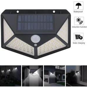 Lampada luce faretto faro esterno energia solare 100 LED con sensore movimento - Foto 1 di 1