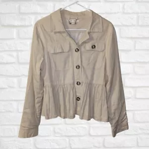 Mi Ami for Francesca’s Beige Cotton and Linen Utility Jacket - Picture 1 of 6
