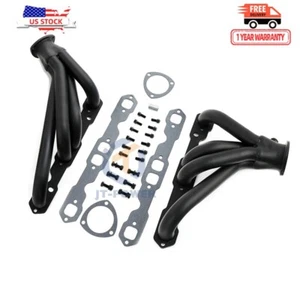 Shorty Headers Black Paint for Chevy GMC 88-95 C1500 K1500 305 350 5.0L 5.7L V8 - Picture 1 of 11