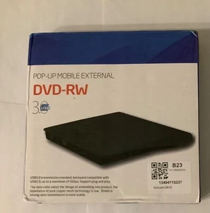 Pop-Up Mobile External DVD-RW Standard USB 3.0 DVD Plug n Play New Open Box - Afbeelding 1 van 2