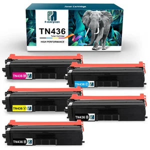 Paquete de 5 cartuchos de tóner TN436 color negro TN433 para Brother HL-L8360CDWT L9310CDW - Imagen 1 de 7