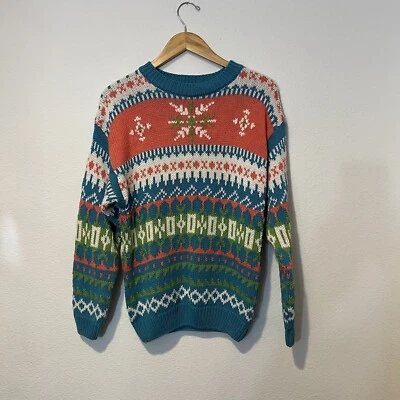 Hasting & Smith Clásico Invierno Pullover Estampado Nórdico Suéter Mujer Talla L Foto 1 de 4