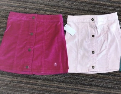 GIRLS 2 sz 5/6 TOUGHSKINS velour skirts Cranberry & Pink velvet adjustable waist - Image 1 of 4