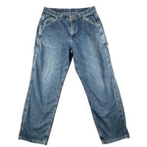 Lee Dungarees Carpenter Jeans 33x30 Blue Denim Straight Leg Workwear 59146 - Picture 1 of 9