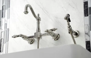 HERITAGE KS1266ALBS KS1266ALBS Wall Mount Bridge Kitchen Faucet - Picture 1 of 7