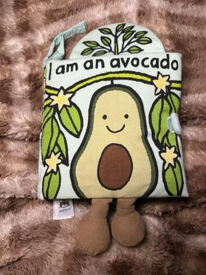 Libro de actividades de tela para bebés JellyCat Im An Aguacate Arruga Pg Chirrido Juguete retirado Foto 1 de 4