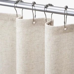Tenda Doccia Lino Crema Casale Tende Doccia per Bagno Naturale Clo... - Foto 1 di 6