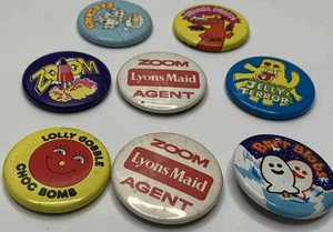 Vintage Zoom Jelly Terror etc Kinder Eis Lolly alt 60er Jahre Anstecker Pin (A6) - Bild 1 von 5