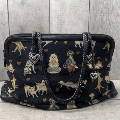 Brighton Dog Tapestry Weekender Bag Large Tote Carpet Bag  Puppy Carry On Bag - Image 1 of 4