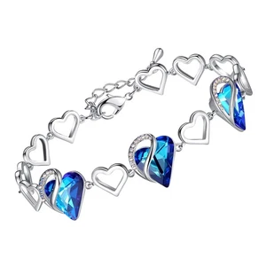 Braccialetto Infinity Love Cuore Link, Bracciale Cristallo Pietra Nascita Settembre per... - Foto 1 di 6