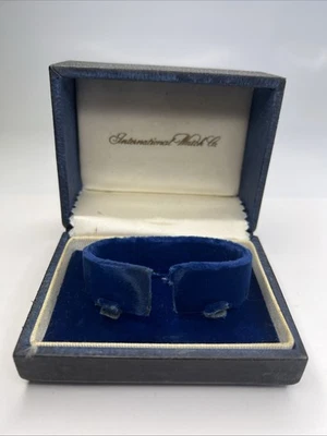 Vintage IWC International Watch Inner Black & Gold Box w/ Blue & Ivory Interior - Image 1 of 4