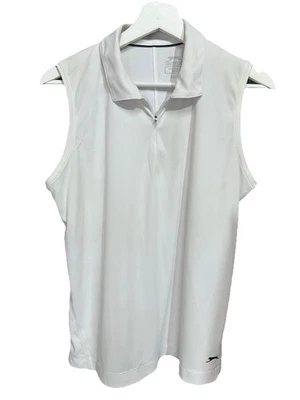 Camisa polo de golf Slavenger blanca sin mangas con cuello 1/4 cremallera L Foto 1 de 4