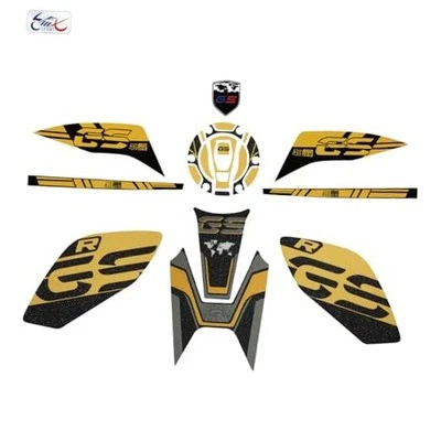 Calcomanías Accesorios Moto Tanque de Combustible Almohadilla Protección Pegatinas Amarillo Foto 1 de 4