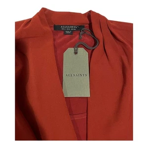 Neu mit Etikett AllSaints Abi rostfarben asymmetrisch drapiertes ärmelloses Top Bluse Größe 2 - Bild 1 von 16