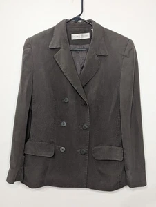 Vintage Valerie Stevens Seide Wolle braun Anzug Blazer Jacke Damen 4 Knopf Taschen  - Bild 1 von 7