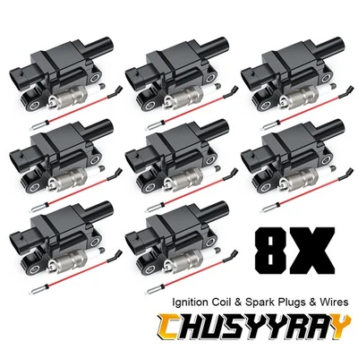 Bobina de ignição + vela de ignição de irídio + fio para 2008-2016 Chevrolet Silverado 3500HD - Imagem 1 de 4